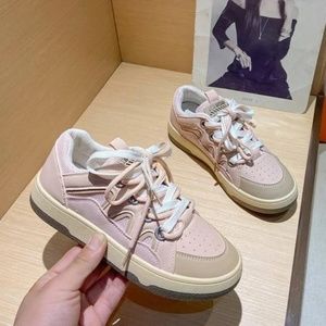 new sneaker lace up color block casual shoes